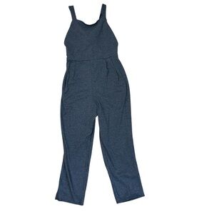 ASOS Jumpsuit 12 Gray Contemporary Minimalist Open Tie Back Pants Straight